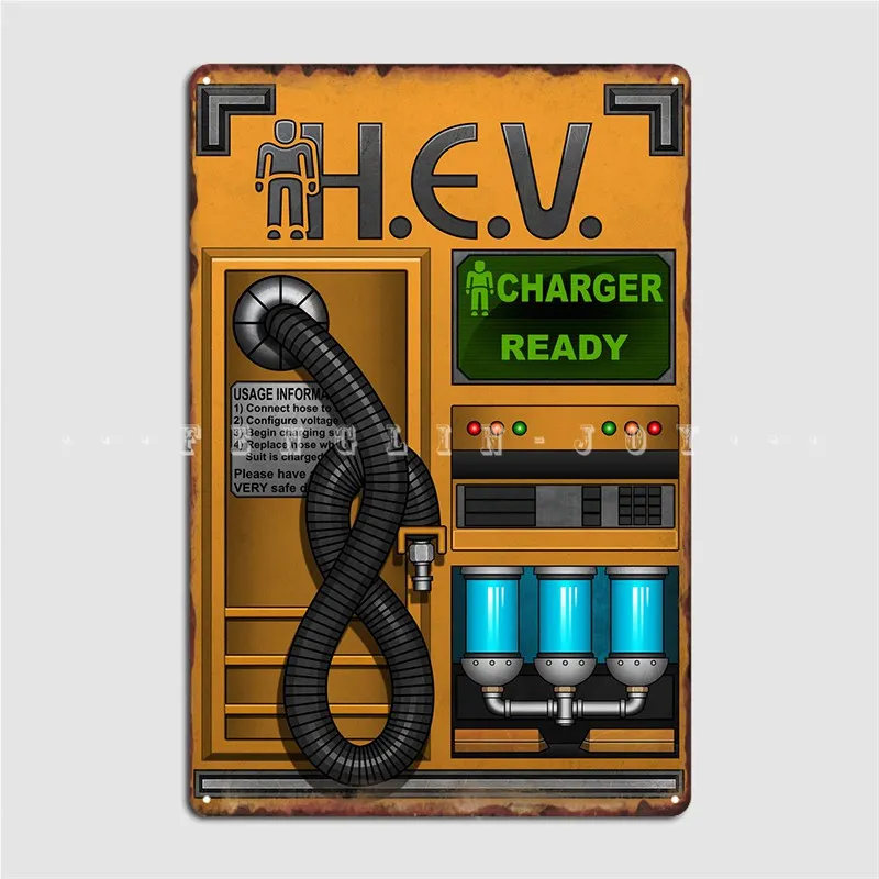 Home Cinema Usa - Half Life Hev Charger Metal Sign