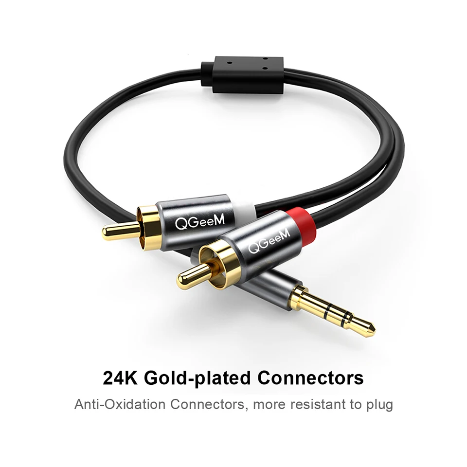QGeeM RCA Cable 2RCA to 3.5 Au - Home Cinema Player ulasan dan harga