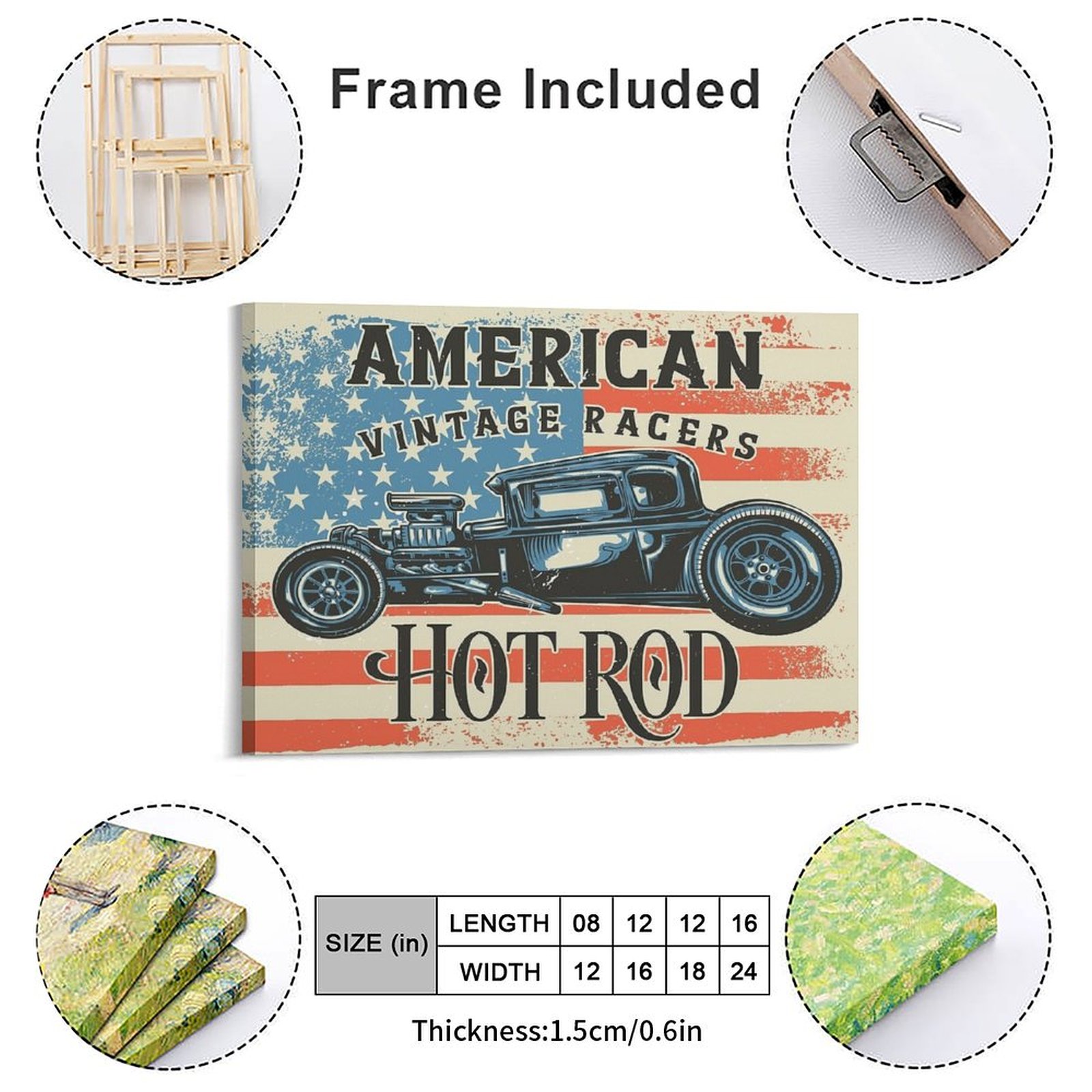 American Hot Rod Canvas Painti - Home Cinema Usa ulasan dan harga