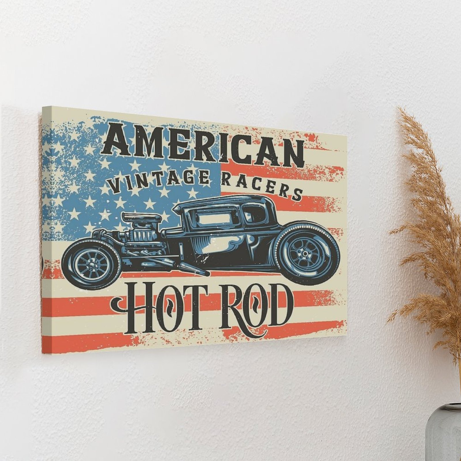 American Hot Rod Canvas Painti - Home Cinema Usa ulasan dan harga