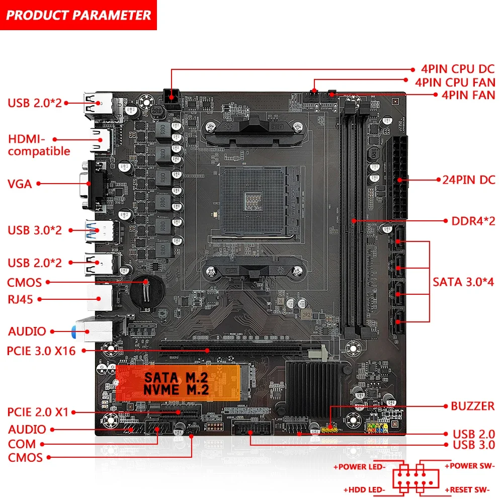 MACHINIST B450 Motherboard AMD - Home Cinema Video Processor ulasan dan harga