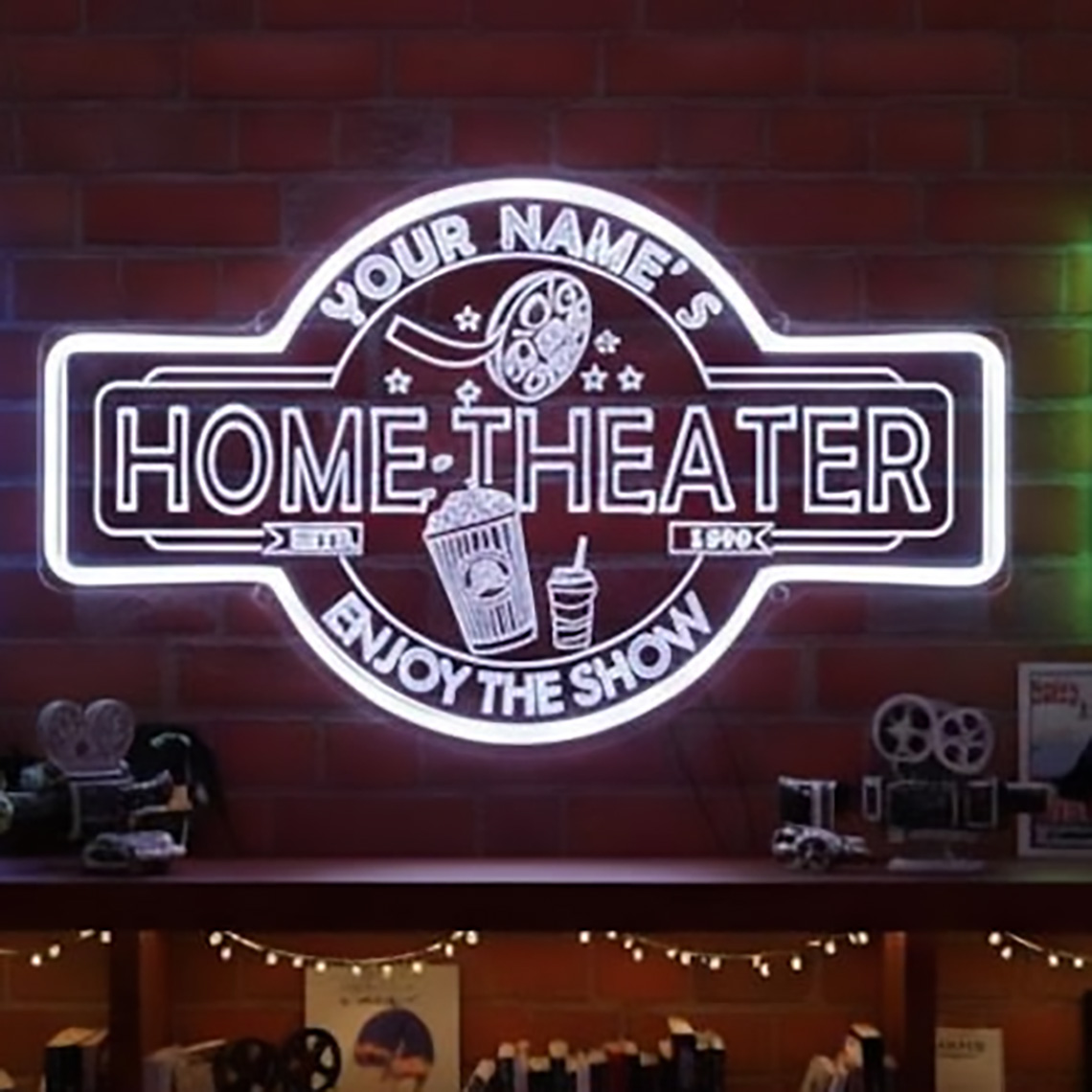 Custom Home Theater Neon Sign  - Home Cinema Usa ulasan dan harga