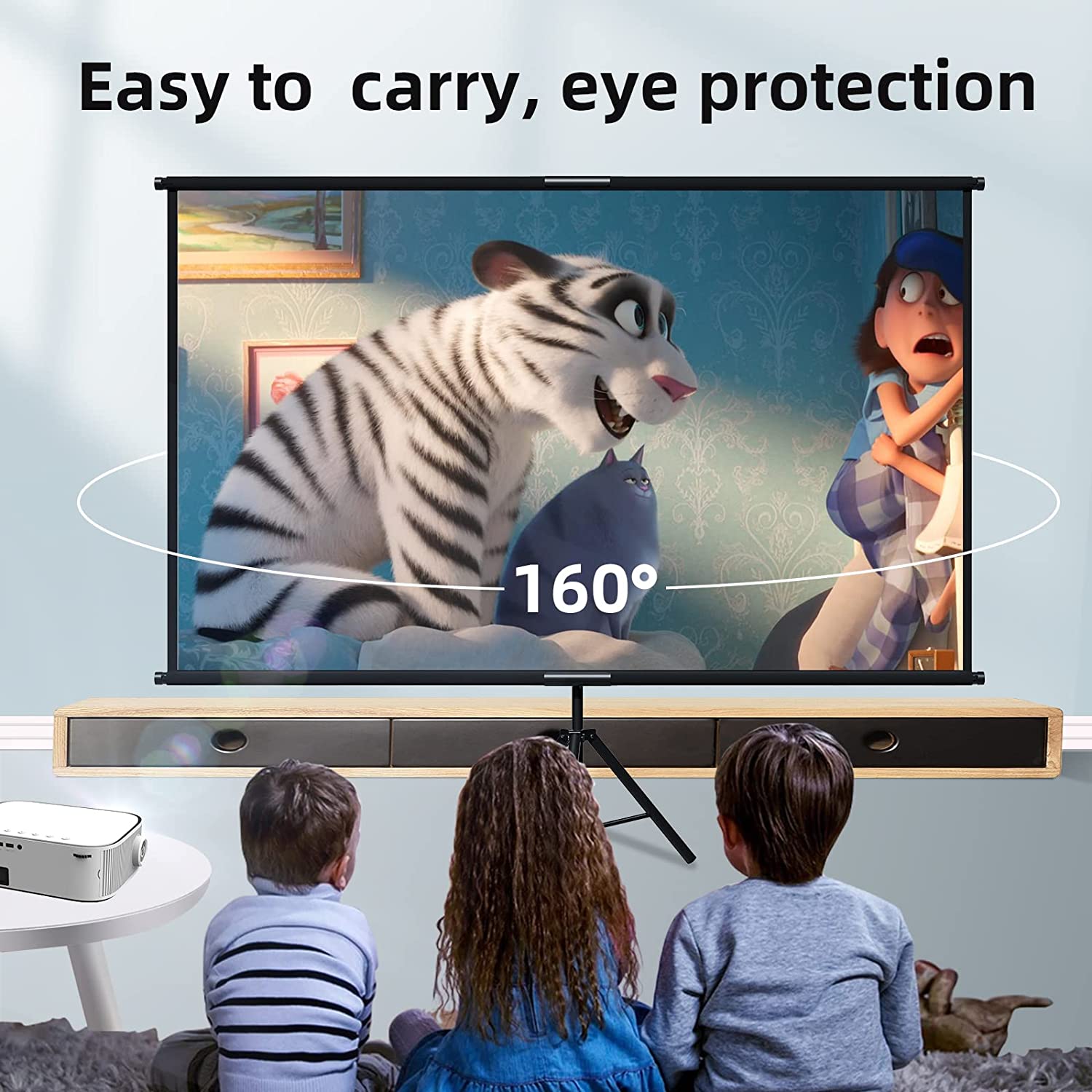 VEIDADZ Projector Screen With  - Home Cinema Blanc ulasan dan harga