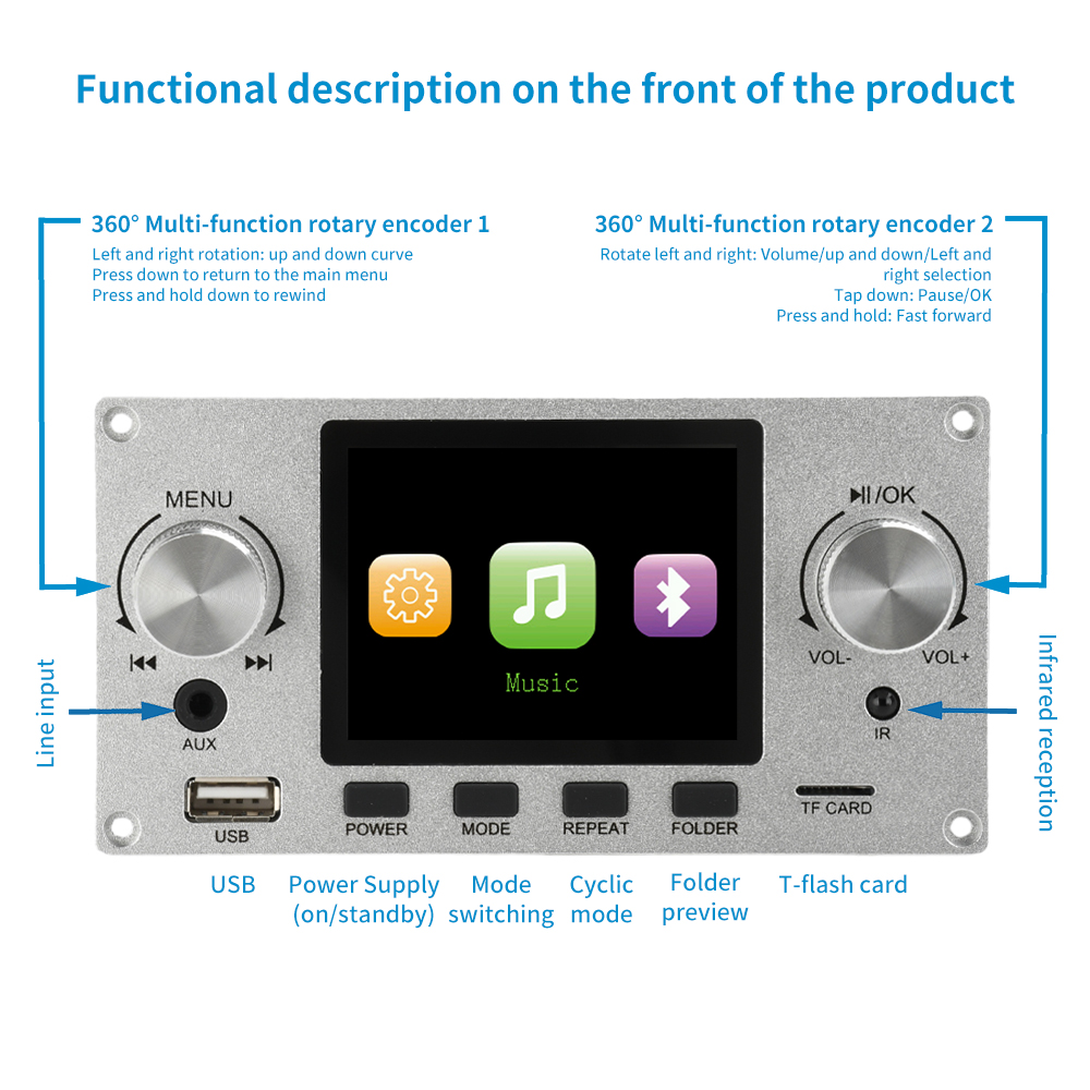 2.8 inch TFT Color Screen Blue - Surround Sound Decoder ulasan dan harga