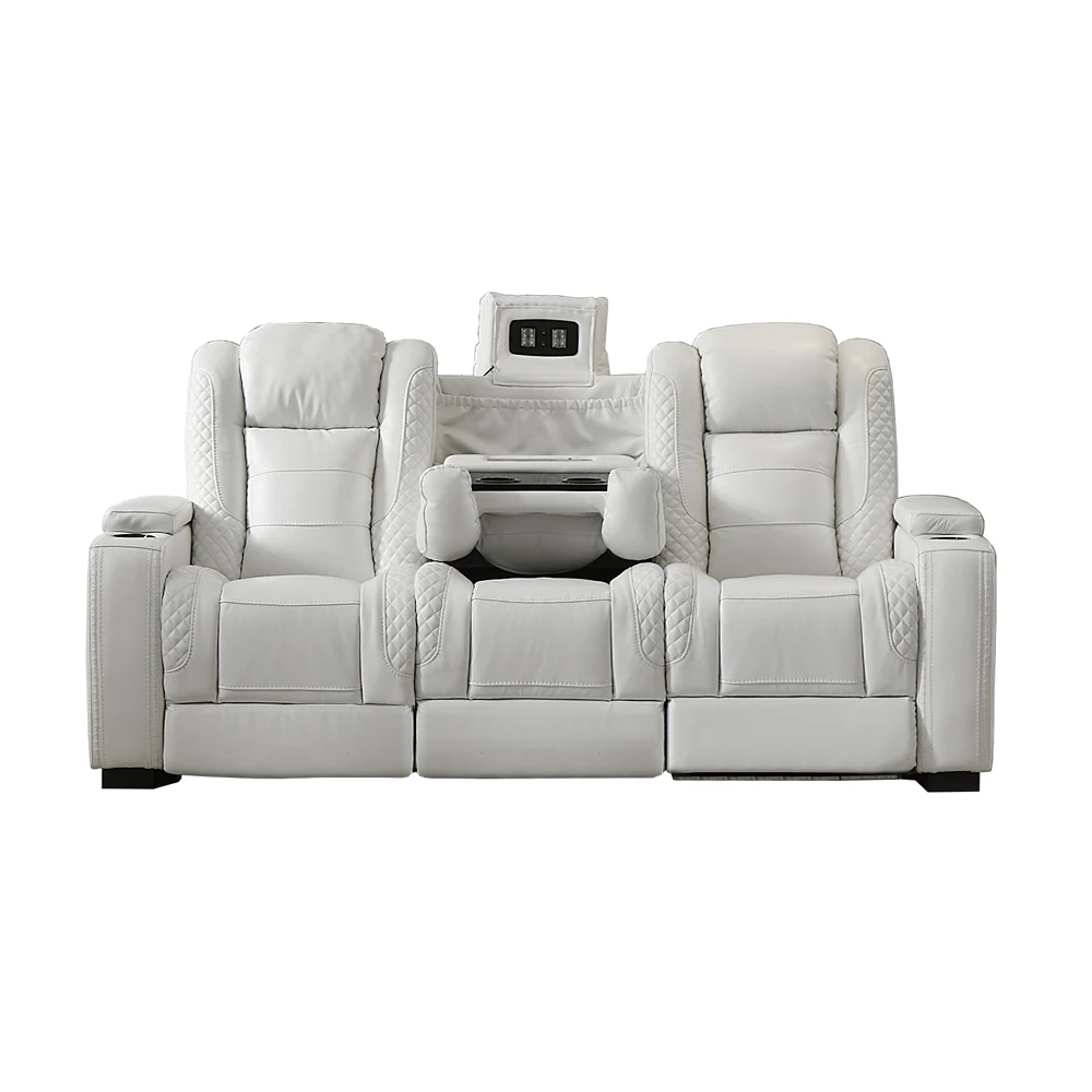 Luxury Power Recliner White Le - Home Cinema Usa ulasan dan harga