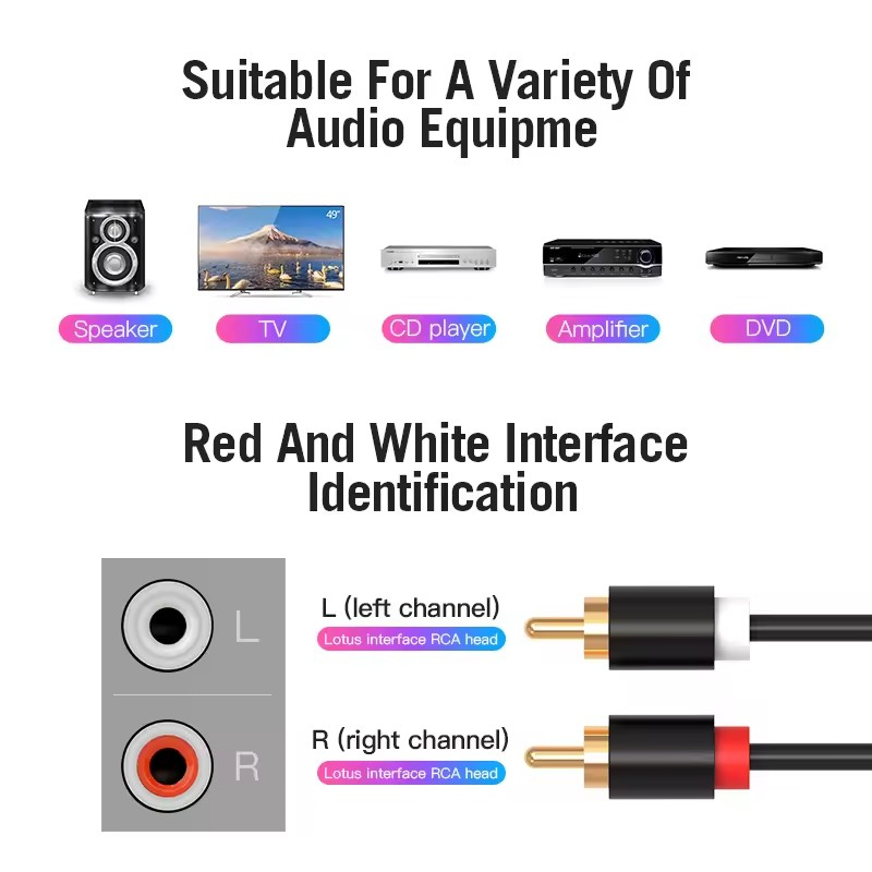 Dual RCA Cable HIFI Stereo 2 R - Home Cinema Player ulasan dan harga