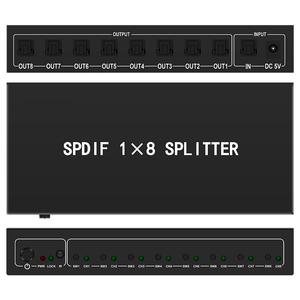 Optical Audio Splitter,1 in 8  - Home Cinema Tv ulasan dan harga