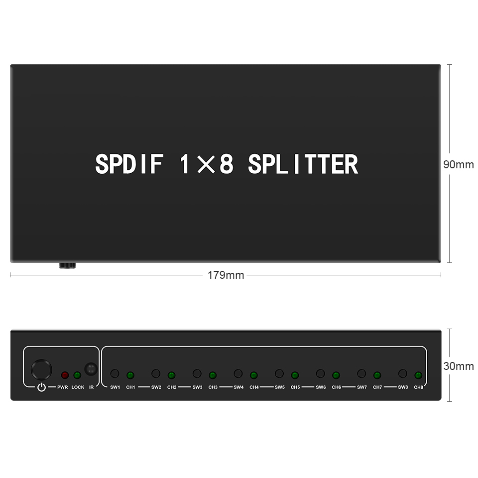 Optical Audio Splitter,1 in 8  - Home Cinema Tv ulasan dan harga