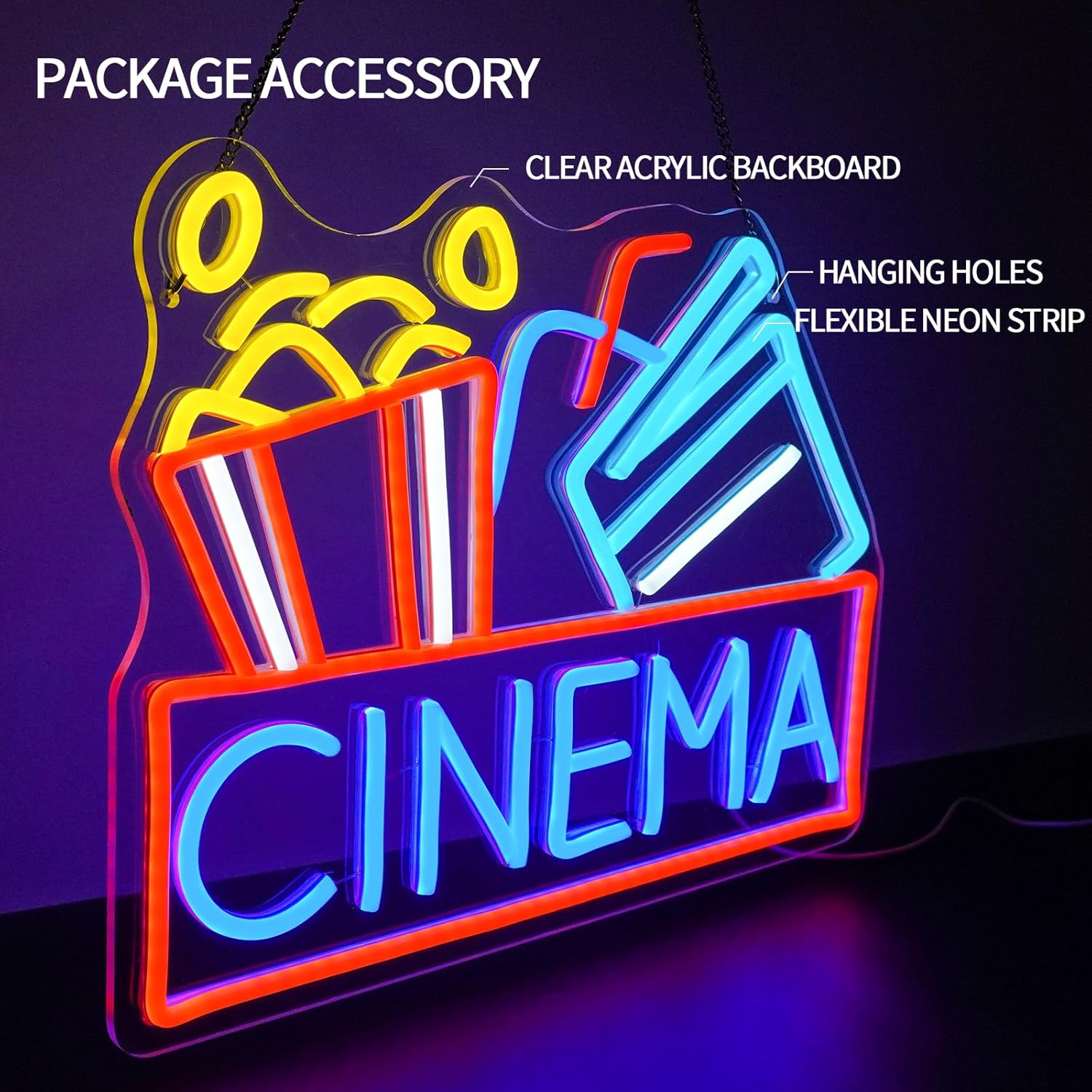 Cinema Neon Sign USB Powered L - Home Cinema Setup ulasan dan harga